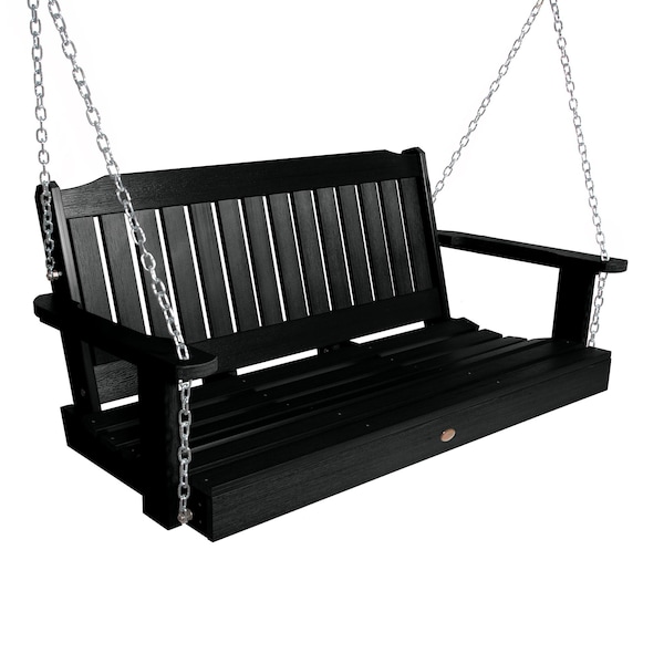 Highwood Usa Lehigh Porch Swing 4ft Outdoor Furniture for Patio, Backyard, Garden AD-PORL2-BKE - main